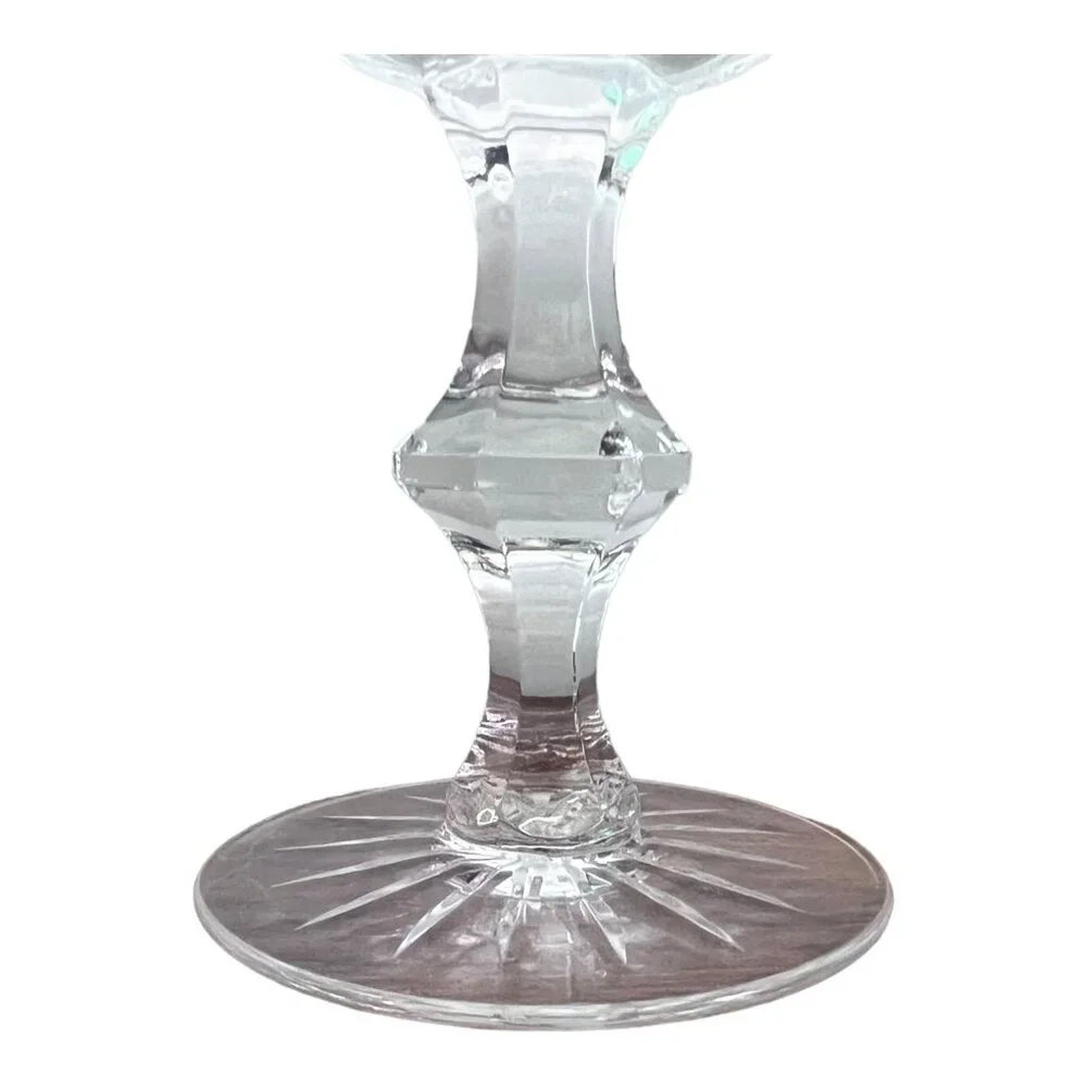 5 Crystal Cordial Goblets, Faceted Stem, 6.5 Inches Tall - Picture 9 of 10